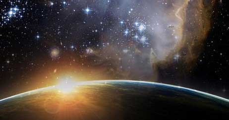 The Milky Way Galaxy Over Earth