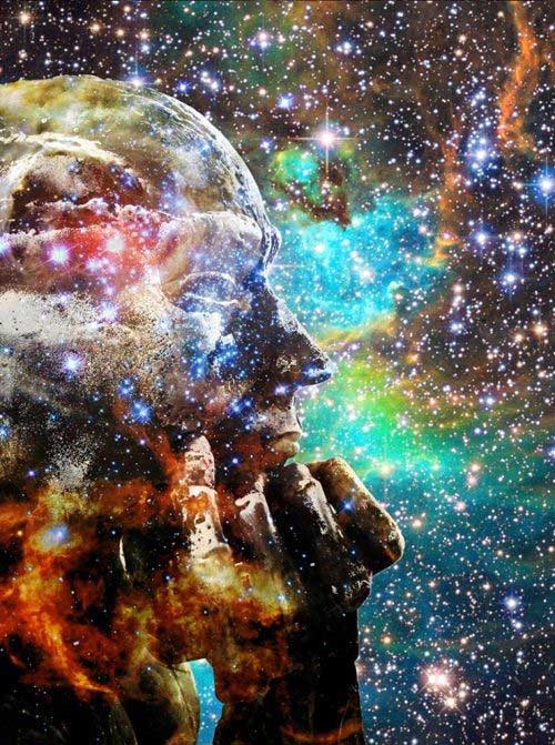 The Thinker as part of the Universe